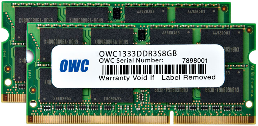 16GB memory in Apple MacBook pro. OWC 8GB memory modules for 2011 MacBook 